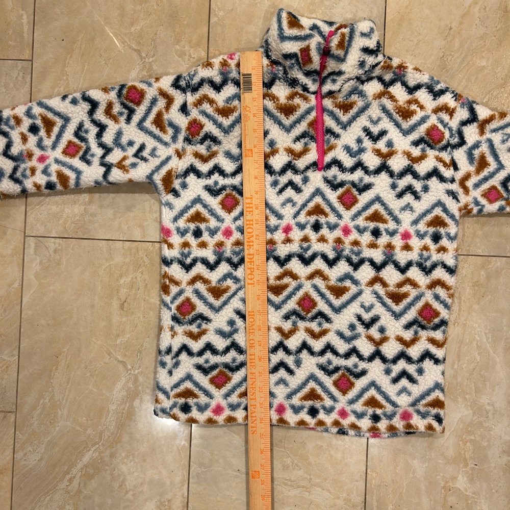 Eddie Bauer Soft Plush Extra Warm Quarter Zip Multicolor Pullover Sweatshirt - Picture 3 of 8